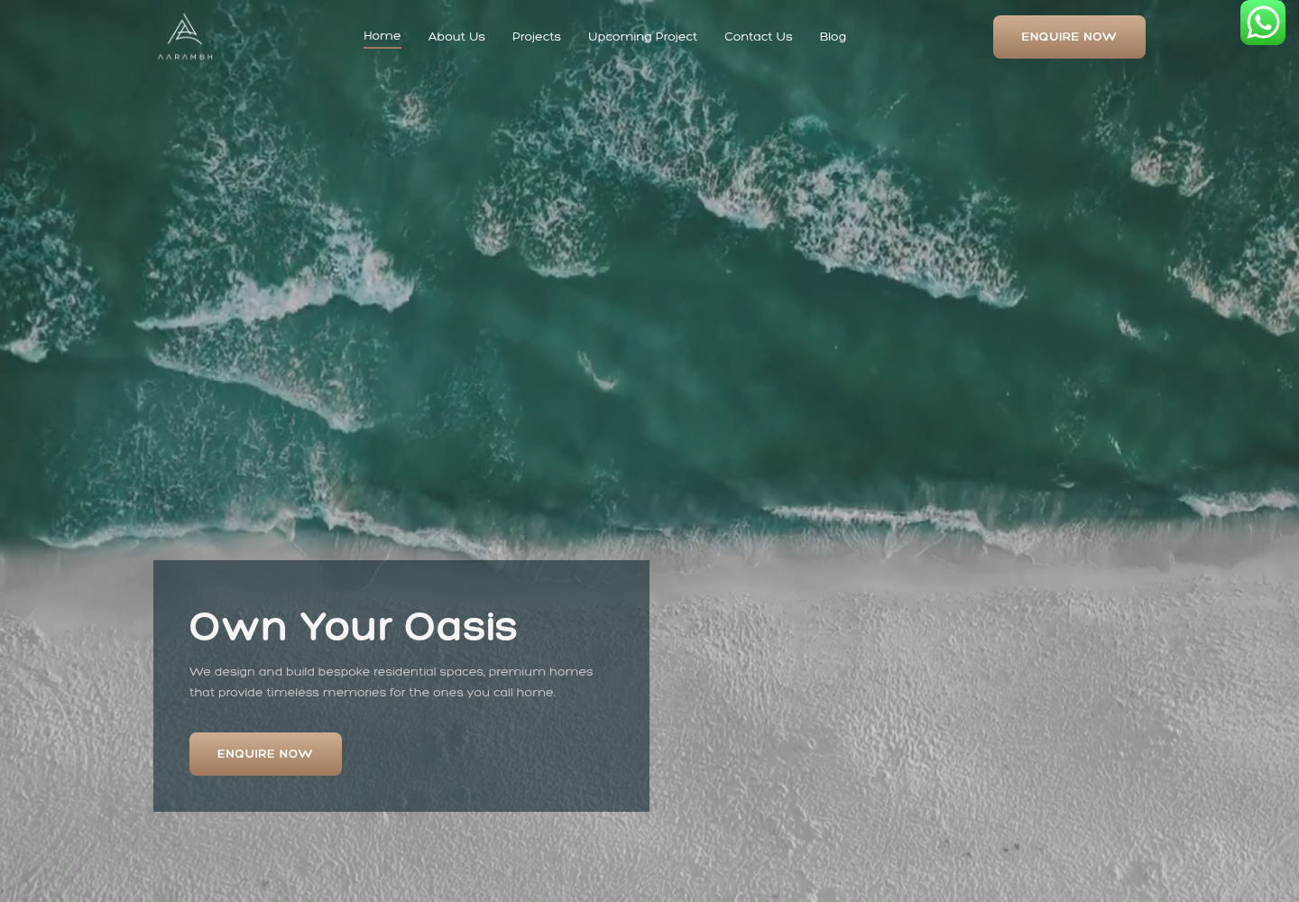 Aarambh Developers website screenshot