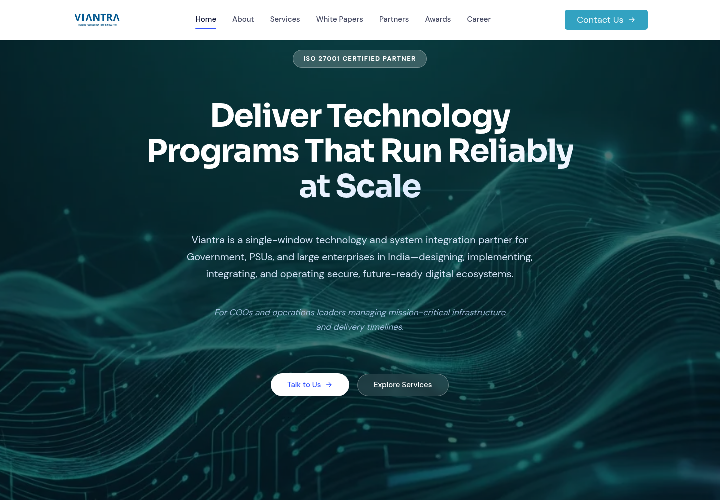 Viantra website screenshot